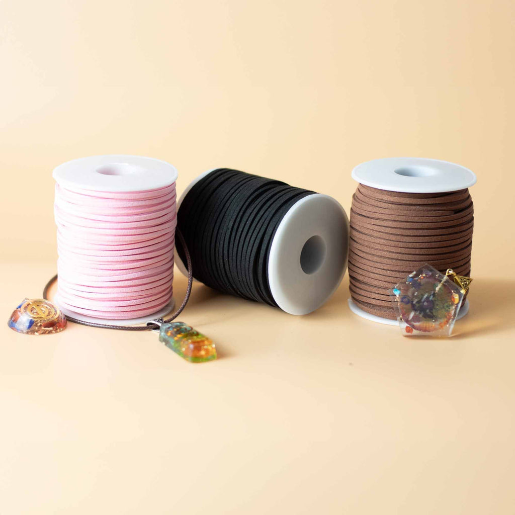Black Faux Suede Bulk Pendant Cord Roll - 2.5mm x 45m – view 2