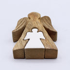 Mango Wood Angel in Angel, White Enamel, 15x3cm – view 6