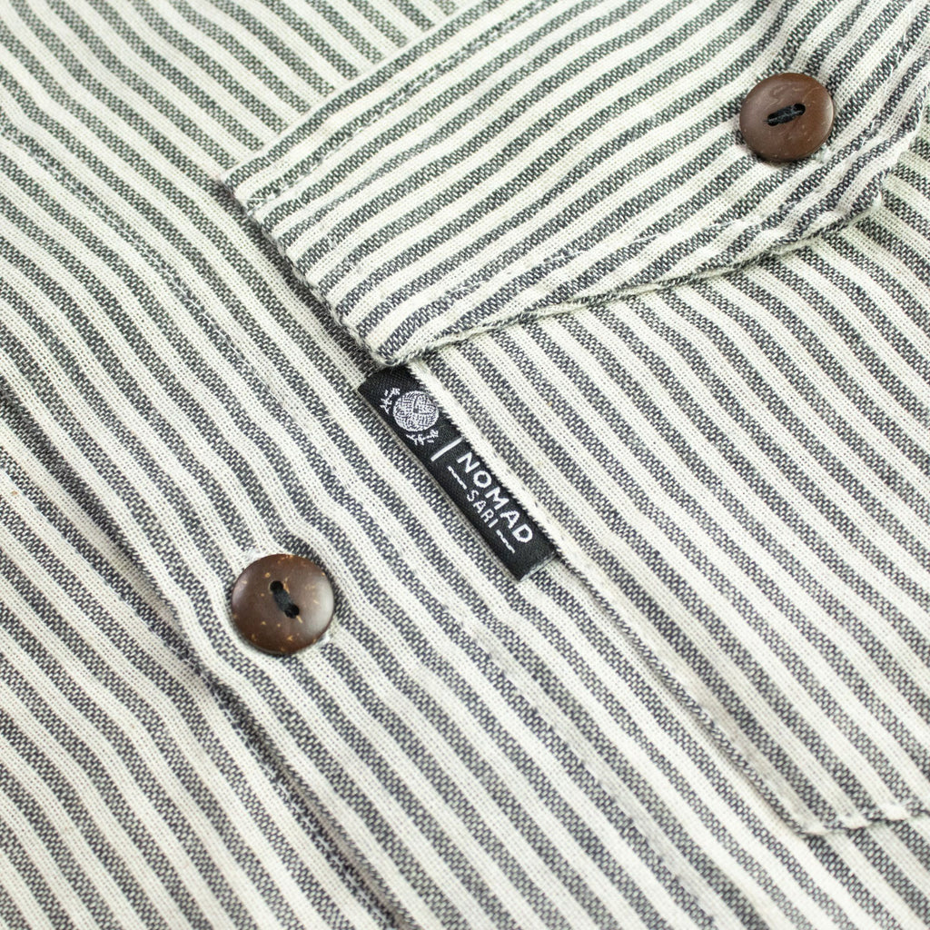 Nomad Sari Grandad Shirt - Grey Stone - Large – view 7