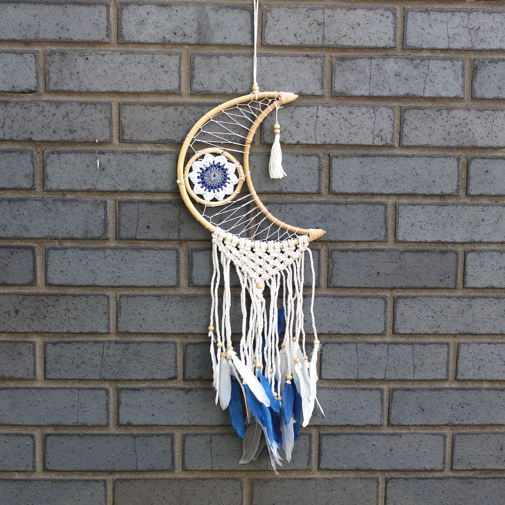 Macrame Moon Dream Catcher - Assorted Colours – view 7
