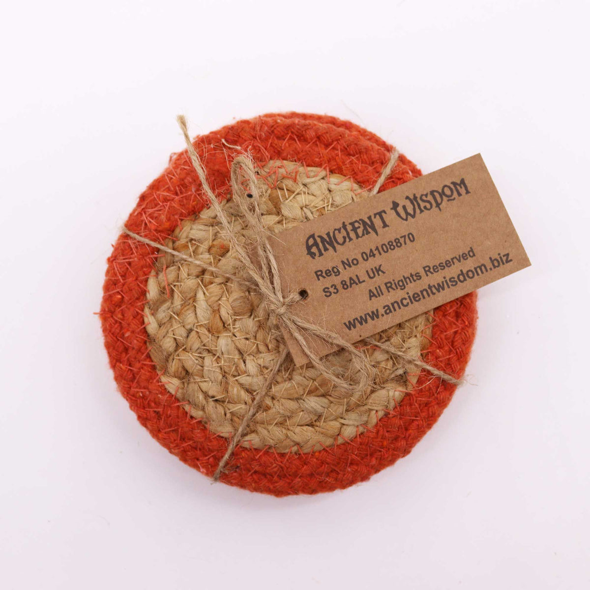 Jute & Cotton Coasters, Clay Border, Set of 4 – view 3