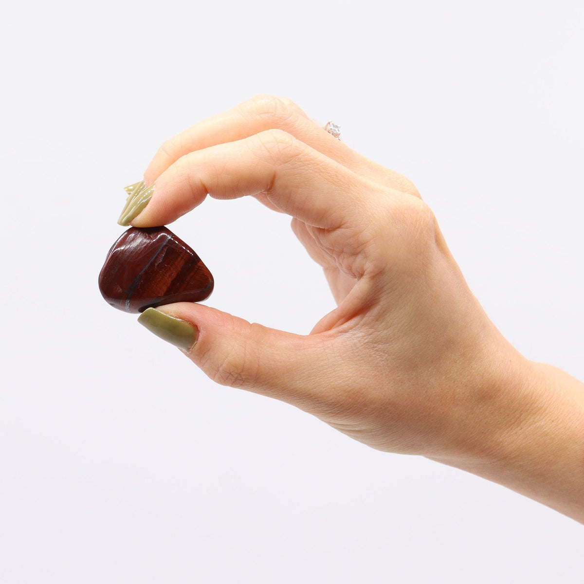 Bag of 12 Red Tiger's Eye Tumble Stones - Size 26mm