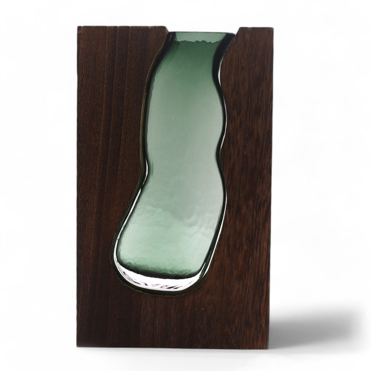 Glass Vase & Terrarium, Dark Tung Wood, 14.5x5x23cm