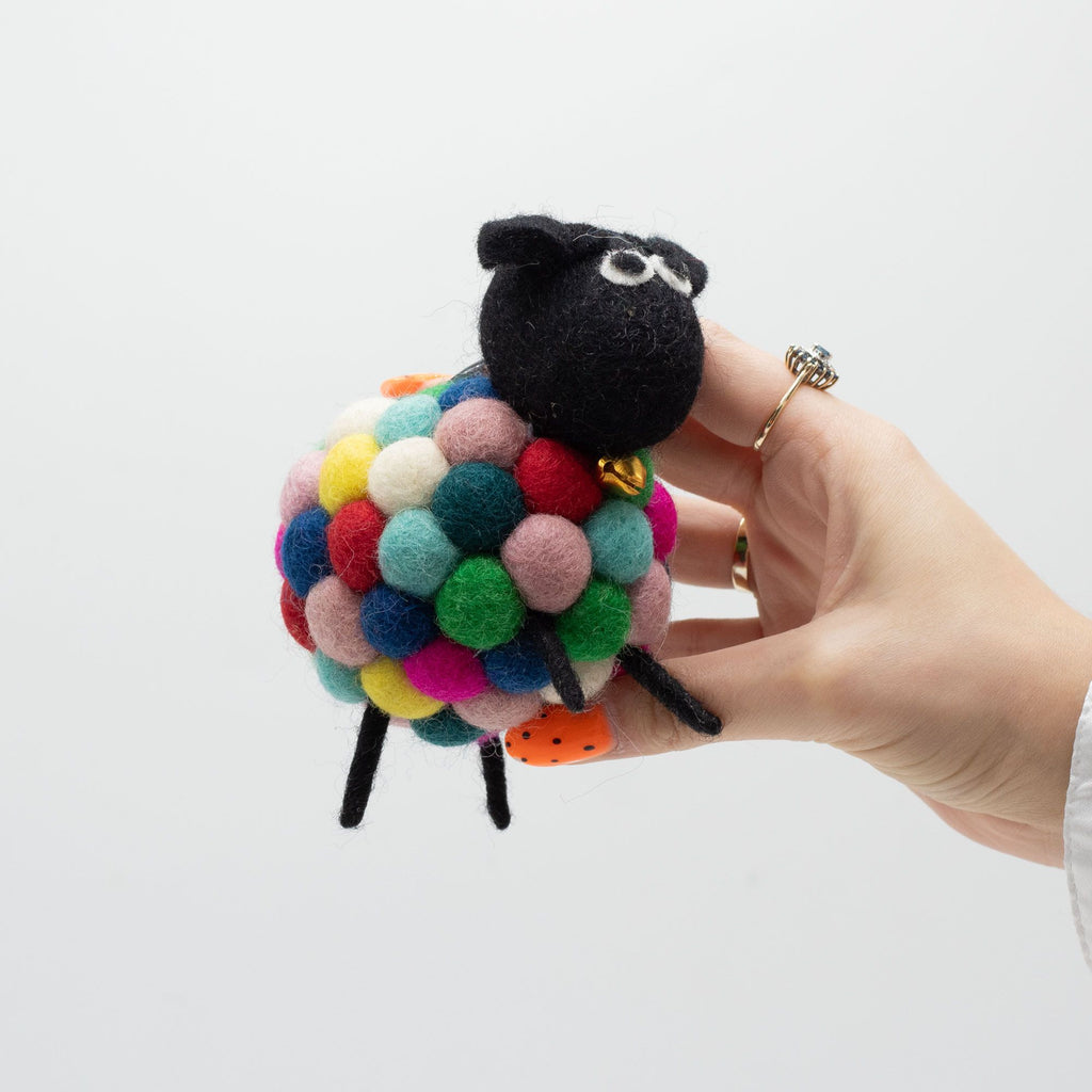 Little Felt Sheep Figure - Multi Colours, 12 x 8 cm – view 2