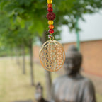 Brass Flower of Life Wind Chime with Rudraksha Beads, 63cm – view 4