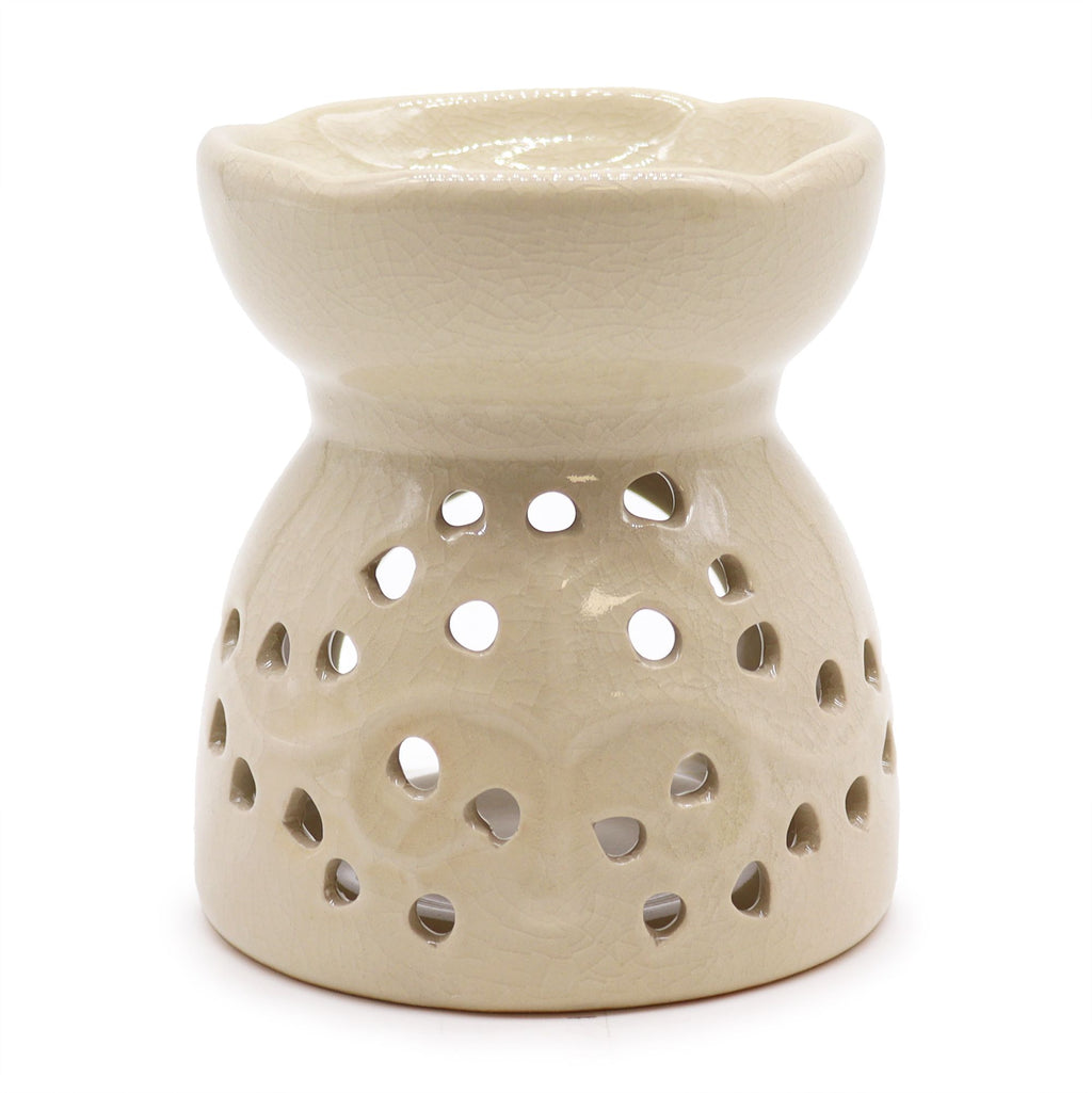 Tree of Life Ceramic Oil Burner - Ivory