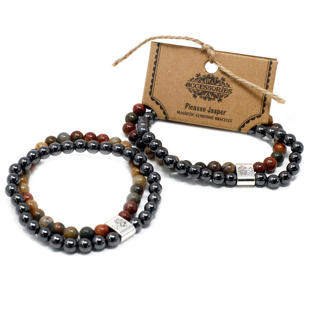 Magnetic Picasso Jasper Gemstone Bracelet – view 2