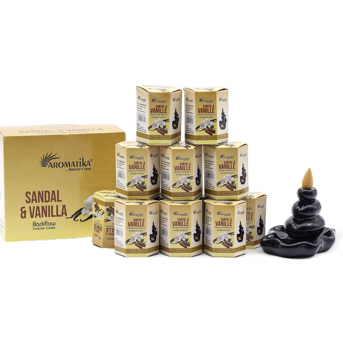 Aromatika Sandalwood & Vanilla Backflow Incense Cones Pack 10 – view 6