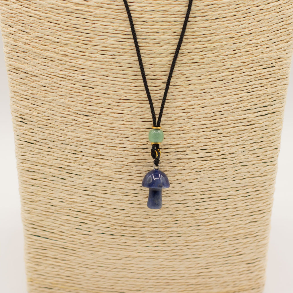 Sodalite Mushroom Gemstone Cord Necklace – view 3