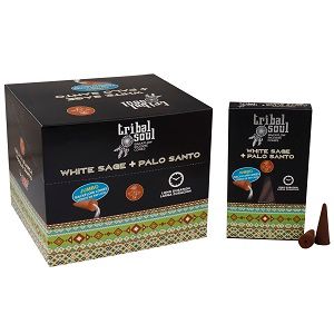 Tribal Soul Backflow Incense Cones - White Sage and Palo Santo