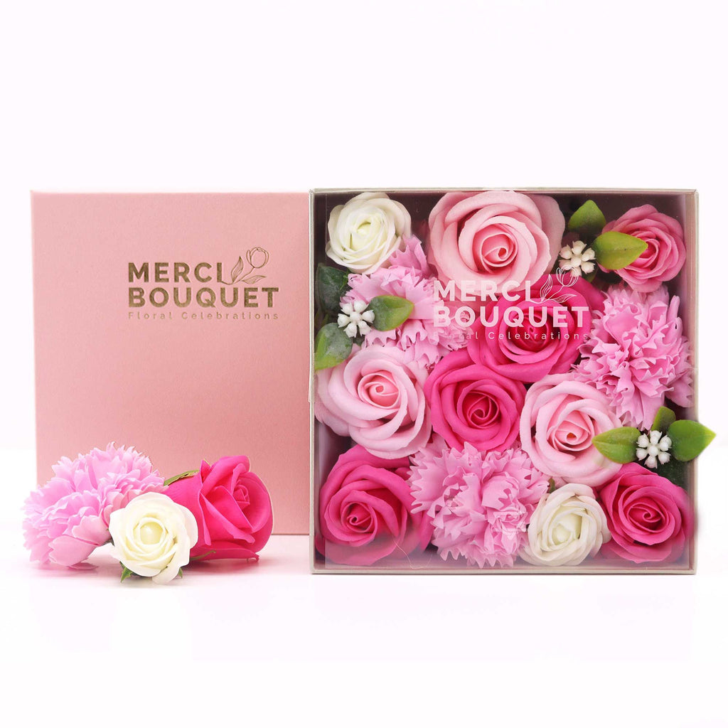 Square Soap Flower Gift Box - Baby Blessings Pink – view 5