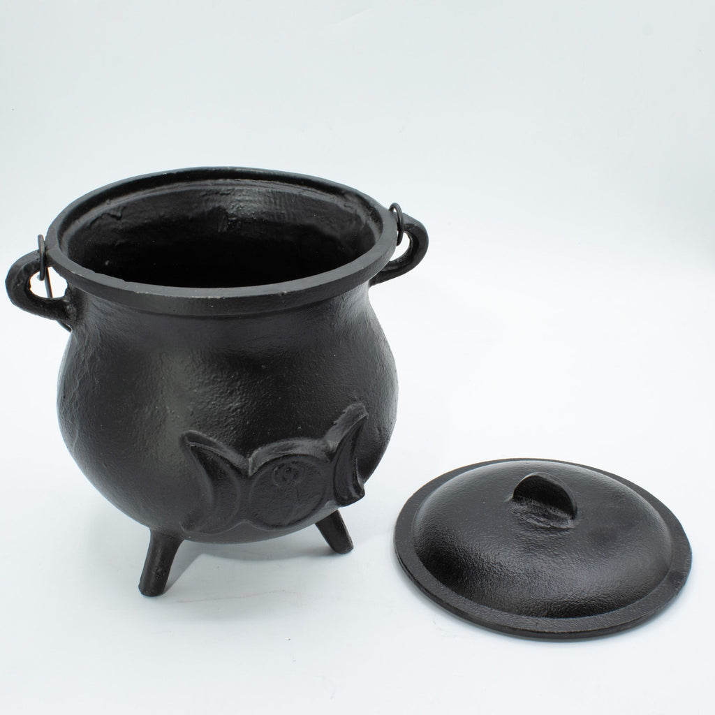Extra Large Cast Iron Cauldron with Triple Moon 23x18cm – view 2