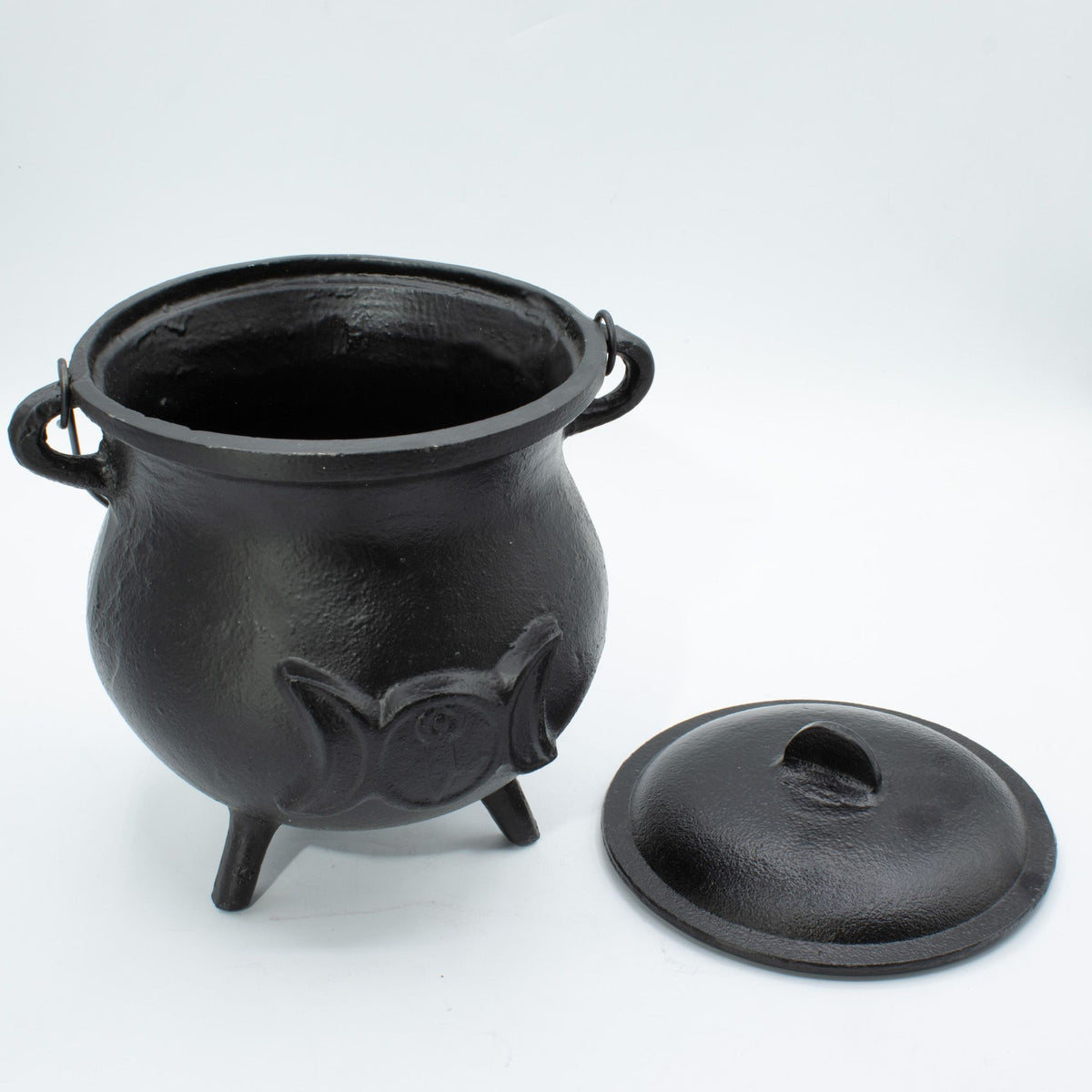 Extra Large Cast Iron Cauldron with Triple Moon 23x18cm – view 2