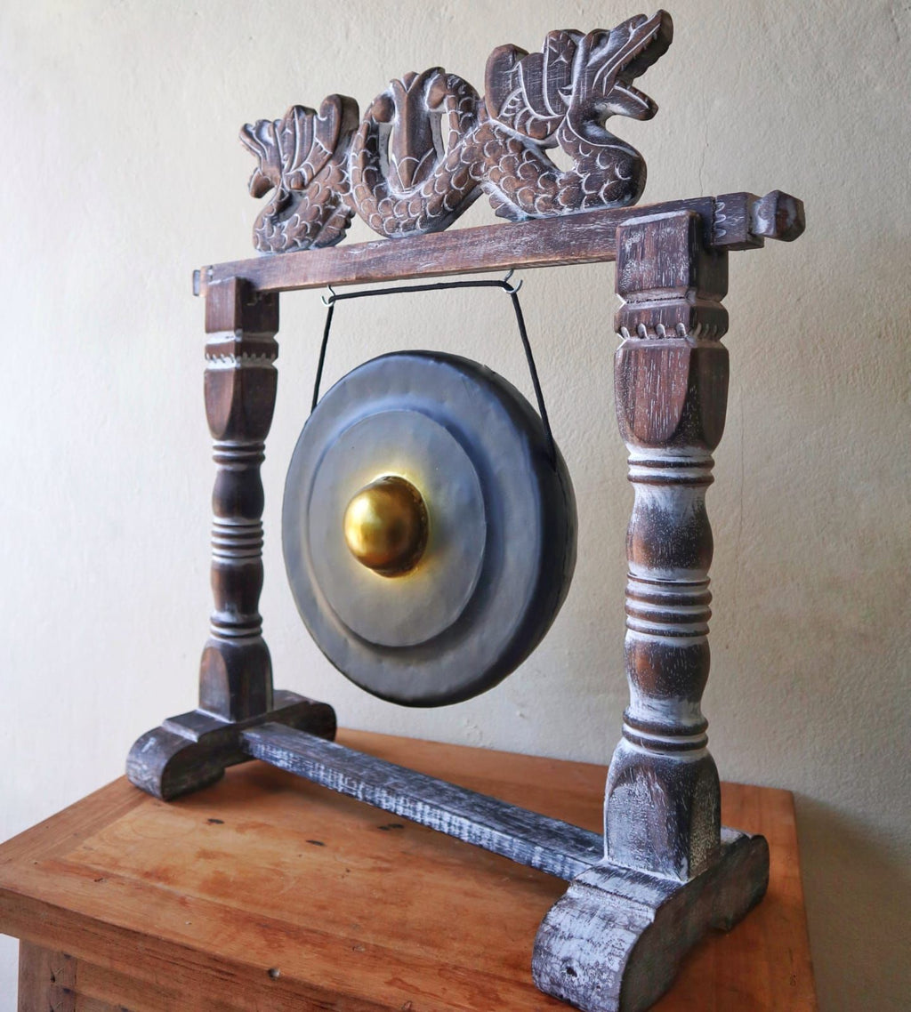 Small Gong in Black Stand - 25cm – view 7