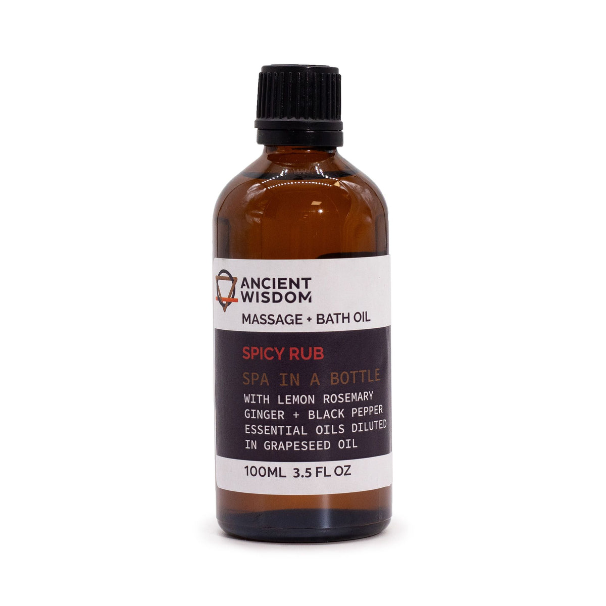 Spicy Rub Massage Oil with Lemon, Black Pepper & Ginger - 100ml