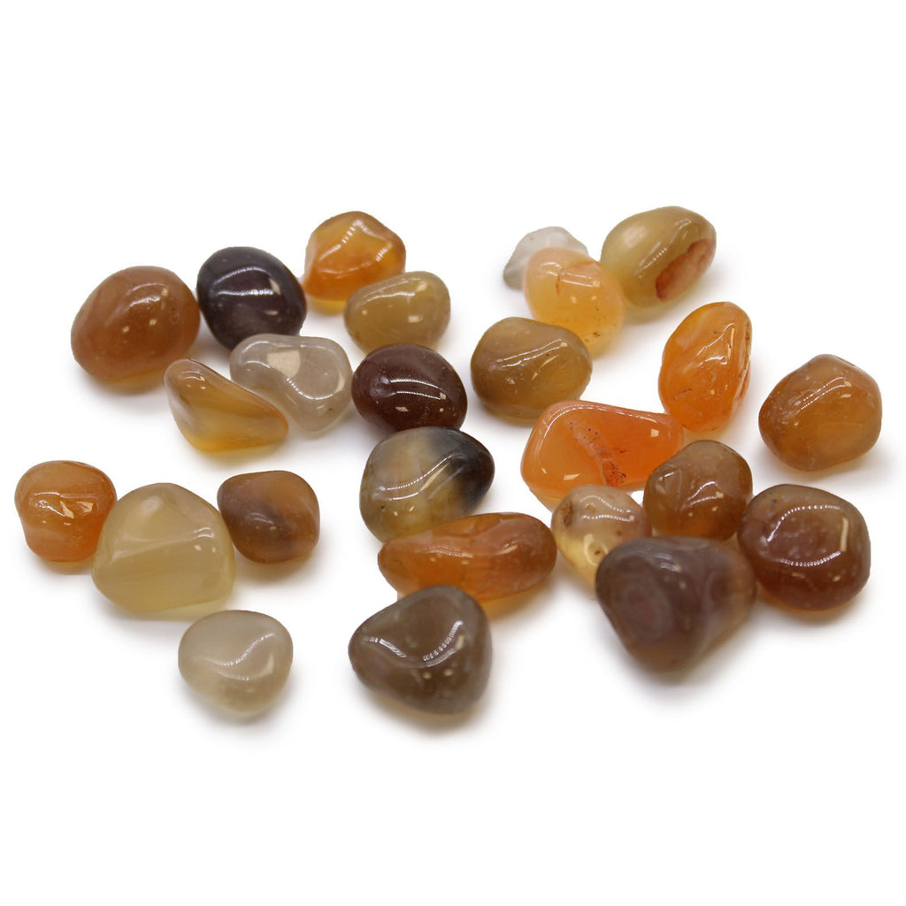 Bag of 24 Small African Tumble Stones - Carnelian Agate