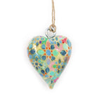 Small Mango Wood Heart, Mediterranean Tile – view 2