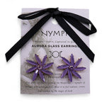 Nymph Lavender Flower Glass Earrings – view 2