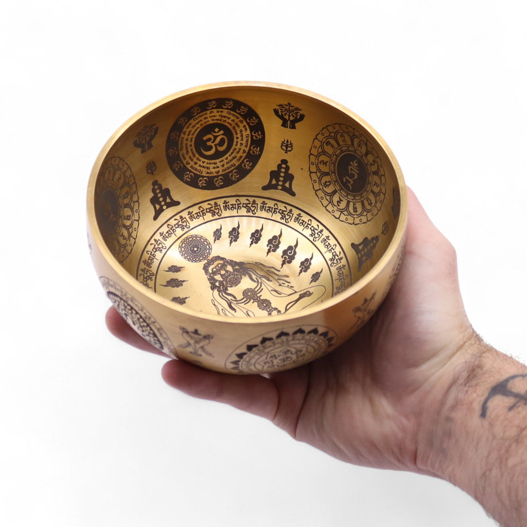 Brass Etched Singing Bowl Set of 4 - Approx 3.85kg – view 2