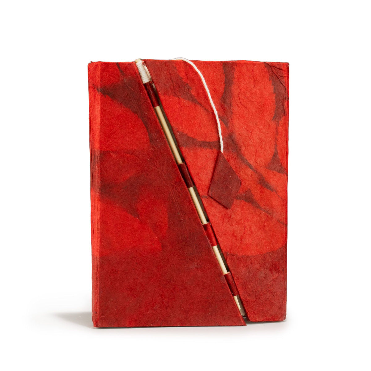 Lokta Bold Floral Notebook – Medium, Bamboo Lock – Ruby – view 3