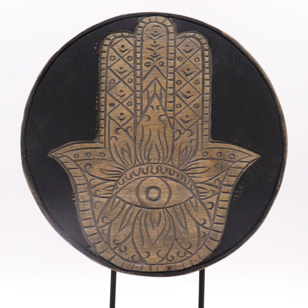 Buddha Feng Shui Set, Hamsa Symbol, Grey Finish – view 7