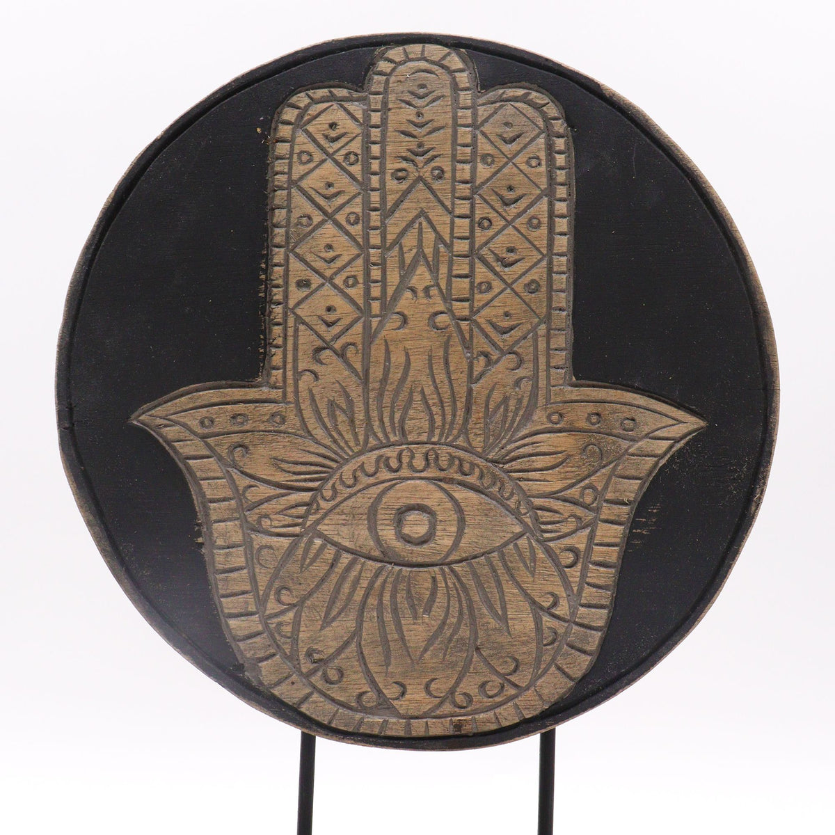 Buddha Feng Shui Set, Hamsa Symbol, Grey Finish – view 7