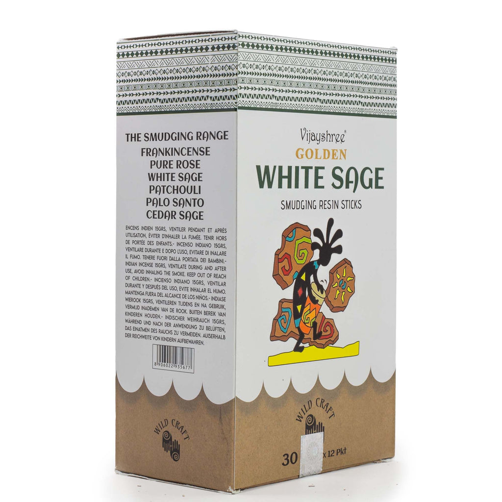 Golden White Sage Smudging Resin Sticks - 30g Pack of 6 – view 5