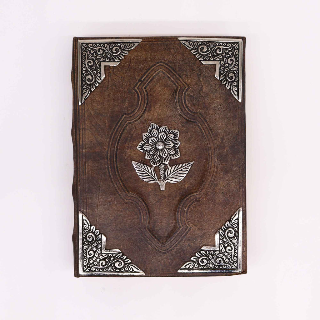 Hefty Brown Tan Leather Book, Zinc Rose – 20x26 cm