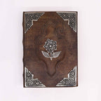 Hefty Brown Tan Leather Book, Zinc Rose – 20x26 cm