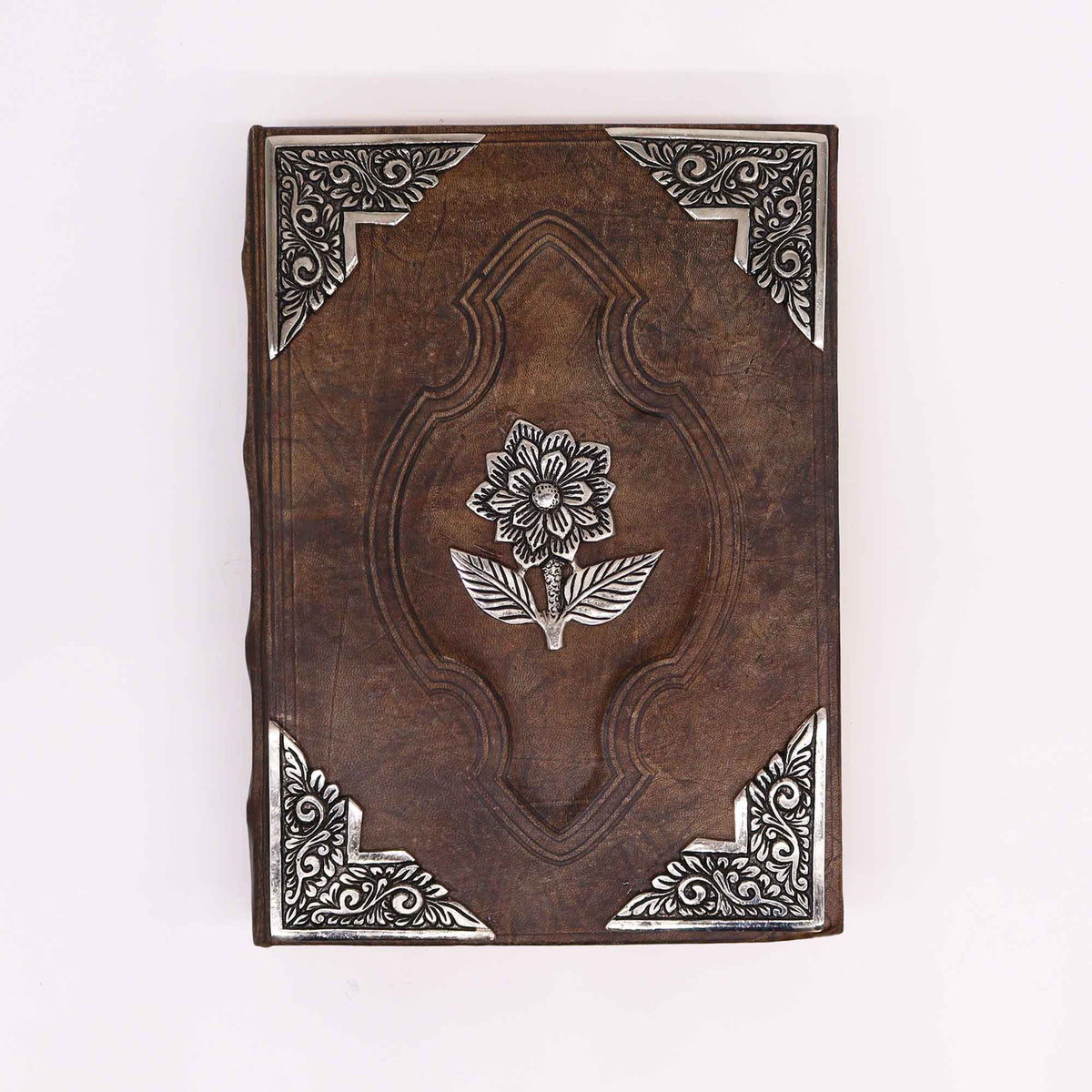 Hefty Brown Tan Leather Book, Zinc Rose – 20x26 cm