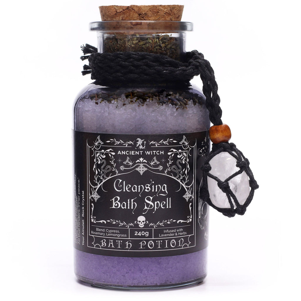 Ancient Witch Bath Spell Potion & Rock Crystal Amulet - Cleansing – view 5
