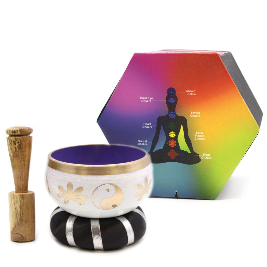 Yin and Yang Singing Bowl Set - White/Purple (10.7cm) – view 8