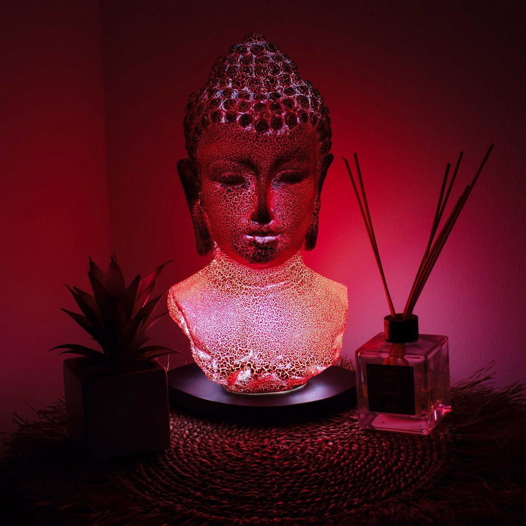 Buddha Bust Glow Lamp - Molten Lava, Oval Stand – view 3