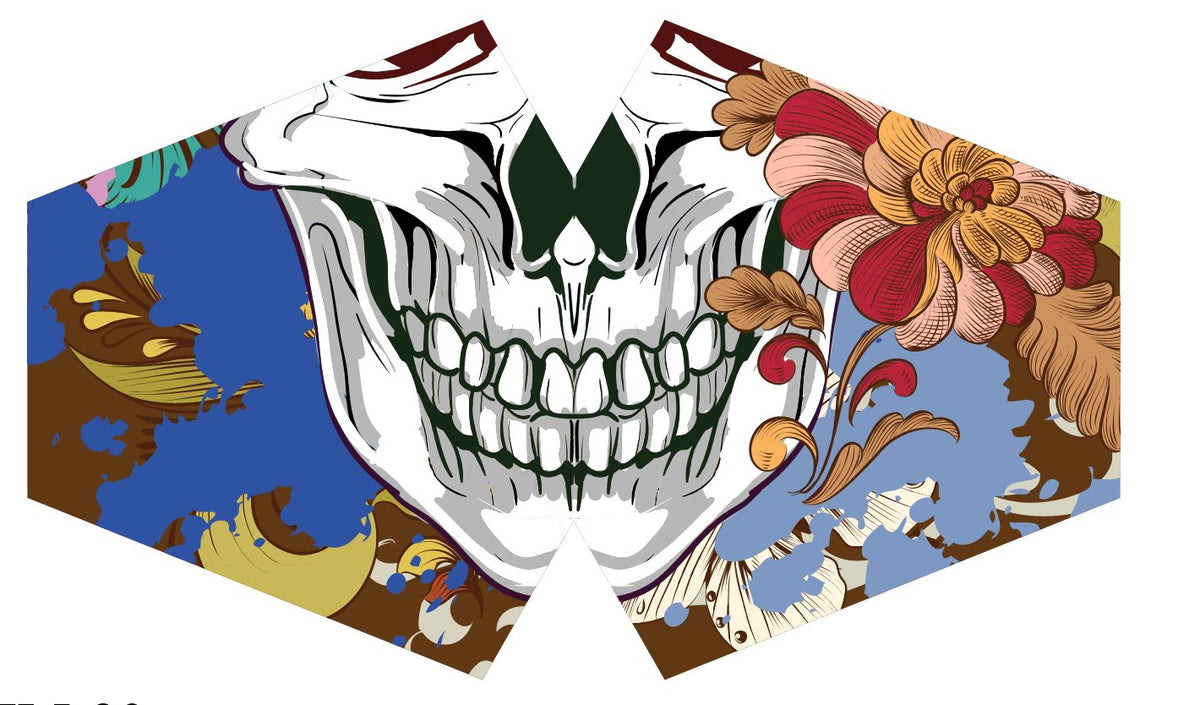 Reusable Fabric Face Covering for Children, Colourful Calavera