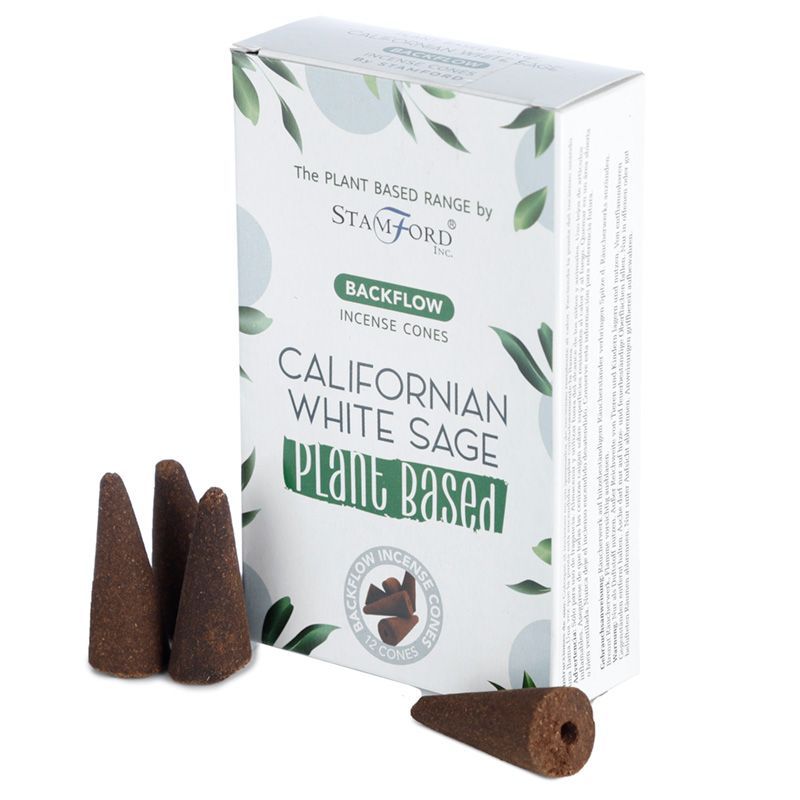 Stamford Backflow Incense Cones - Californian White Sage, 12 Pack