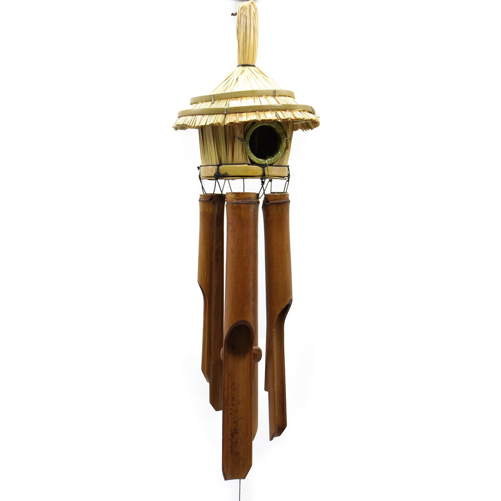 Round Seagrass Birdhouse with Wind Chimes, 45 x 17 cm – view 3