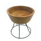 Elevated Teak Bowl on Metal Stand - Small Tray 15cm – view 2
