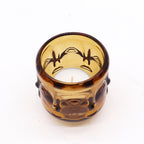 Buddha Faces Glass Candle Jar Set - Antique Amber – view 2
