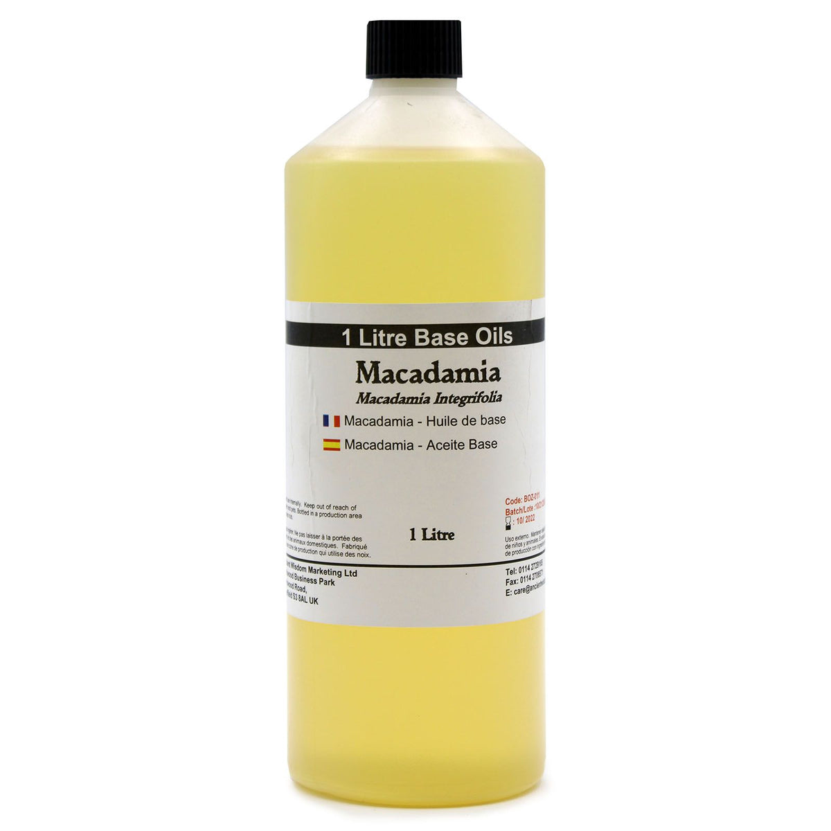 Macadamia Base Oil, 1 Litre Bottle