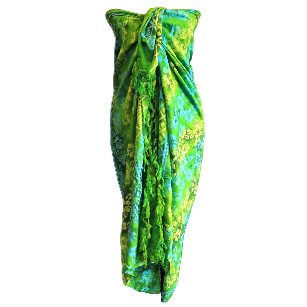 Bali Block Print Sarong - Orchids Design - 155x120cm – view 2