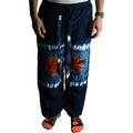 Japanese Style Lounge Pants - Teal and Orange - M