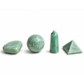 Amazonite Gemstone Shapes Set - Heart, Sphere, Obelisk, Pyramid
