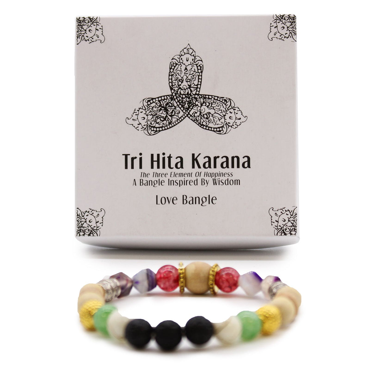 Tri Hita Karana Bangle - Love, Bali Beaded Bracelet – view 4