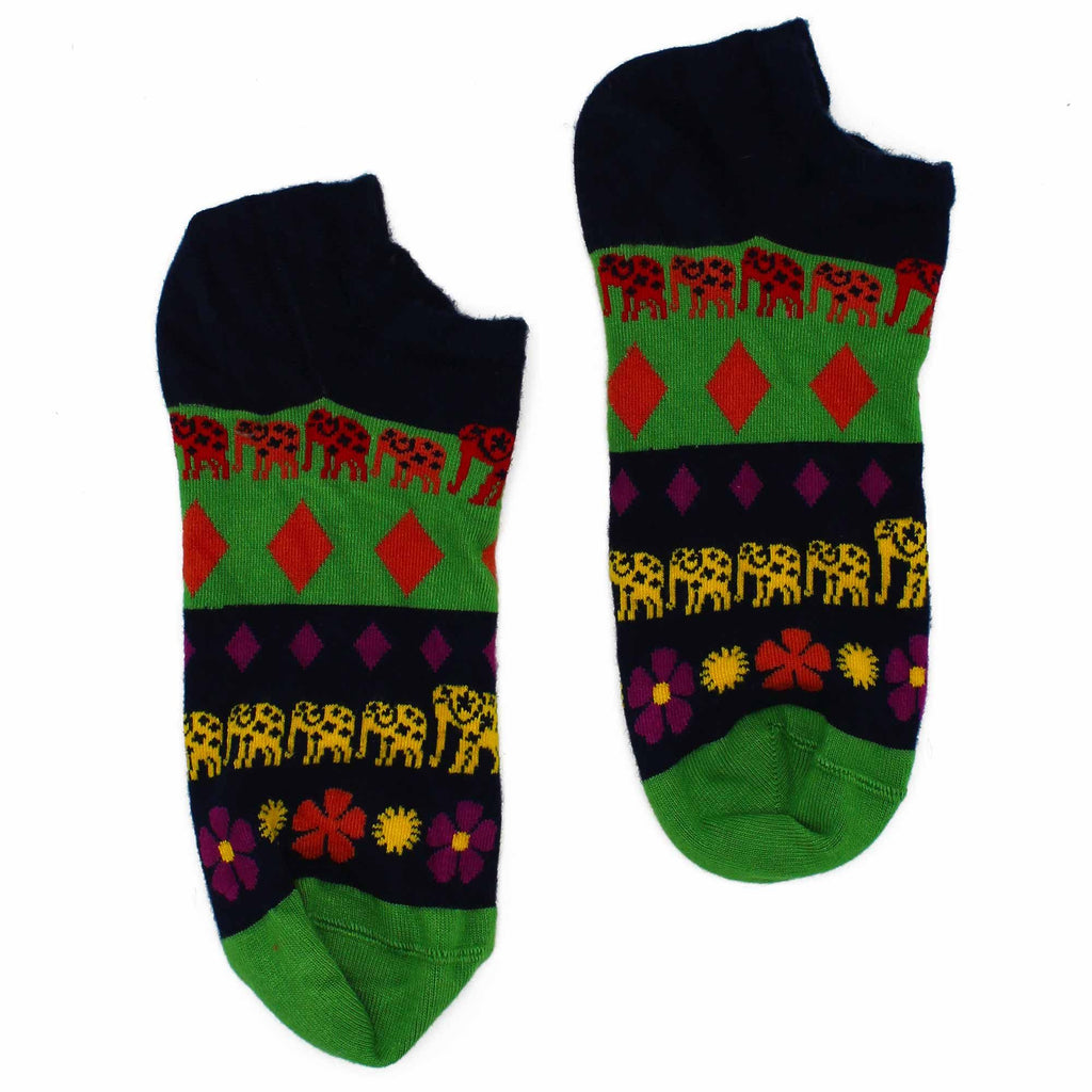 Hop Hare Bamboo Low Trainer Socks - Lucky Elephant – view 2