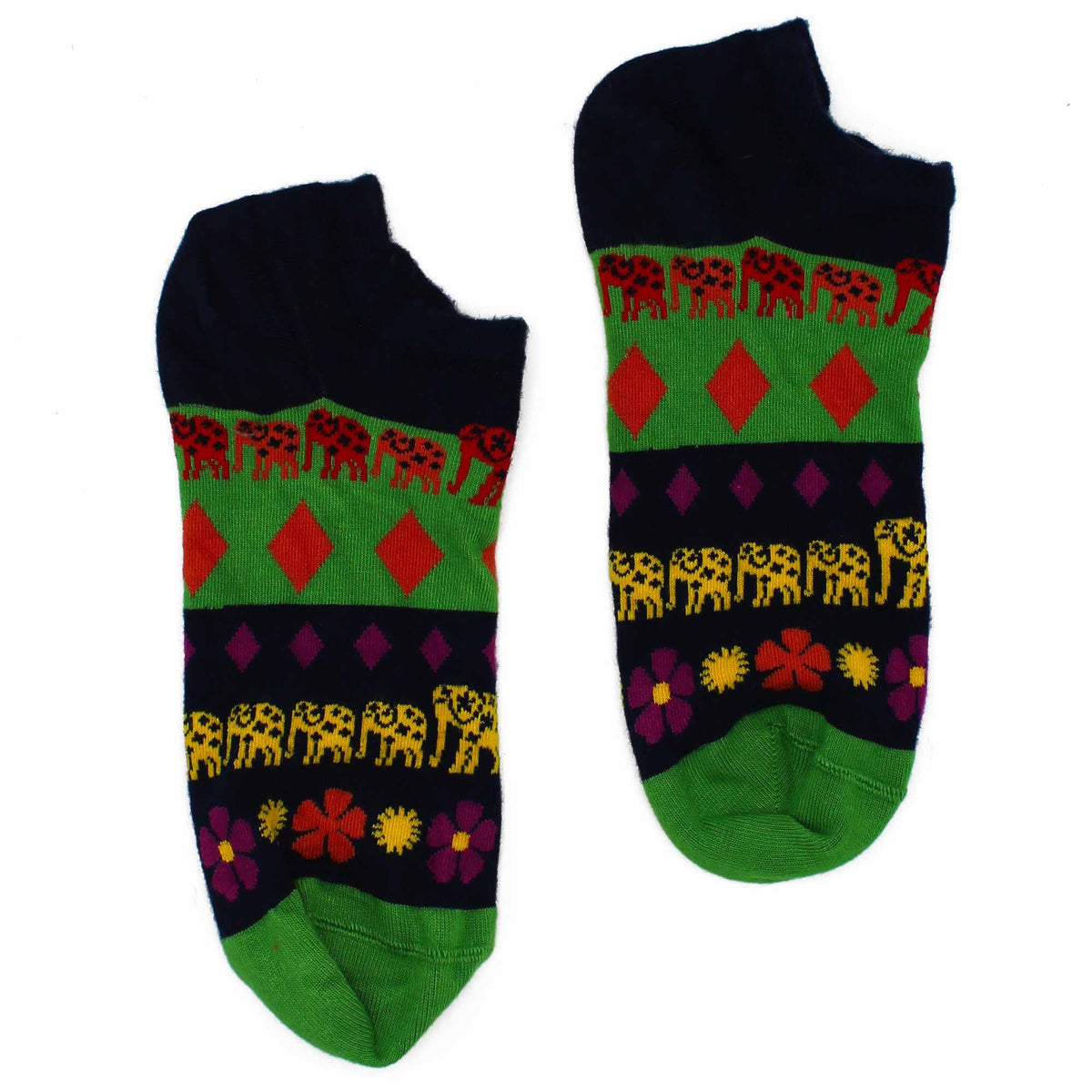 Hop Hare Bamboo Low Trainer Socks - Lucky Elephant – view 2