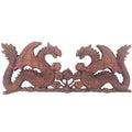 Two Facing Dragons Plaque Carving - 40x15cm