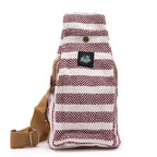 Burgundy & White Natural Cotton Cross-Body Bag – view 3