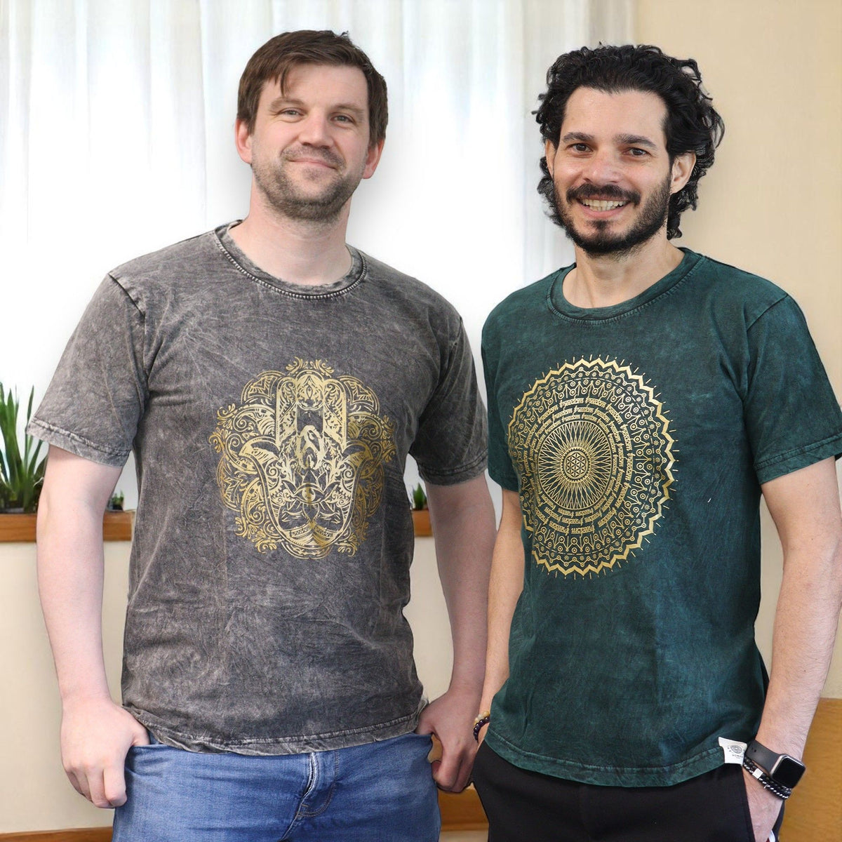 Nomad Sari Stonewashed T-Shirt - Hamsa - Dark Grey - Medium – view 3