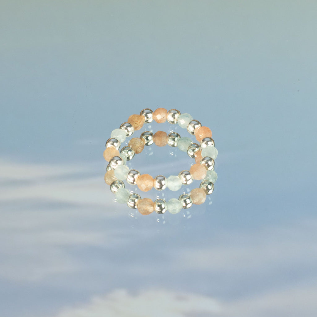 Nymph Gemstone Ring Set - Sea Sunset Sunstone & Tiger's Eye – view 9