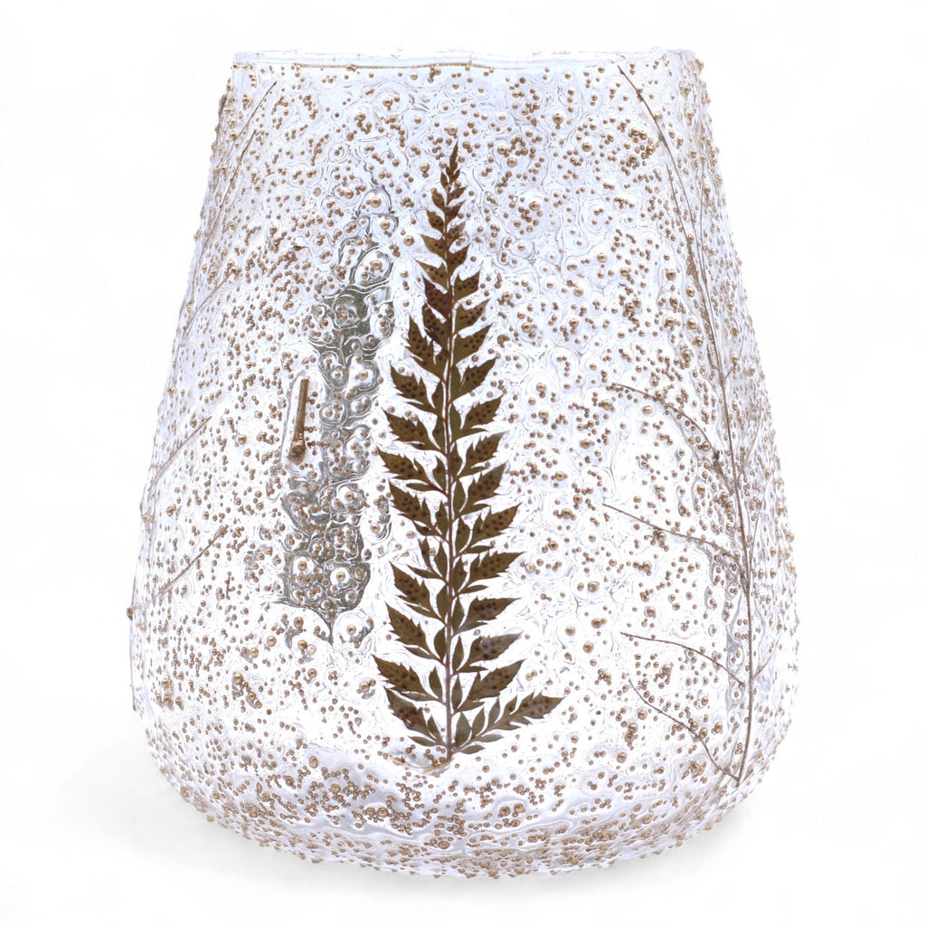 Natural Floral Glass Large Bowl Candle Holder - Pino 15x12cm – view 7